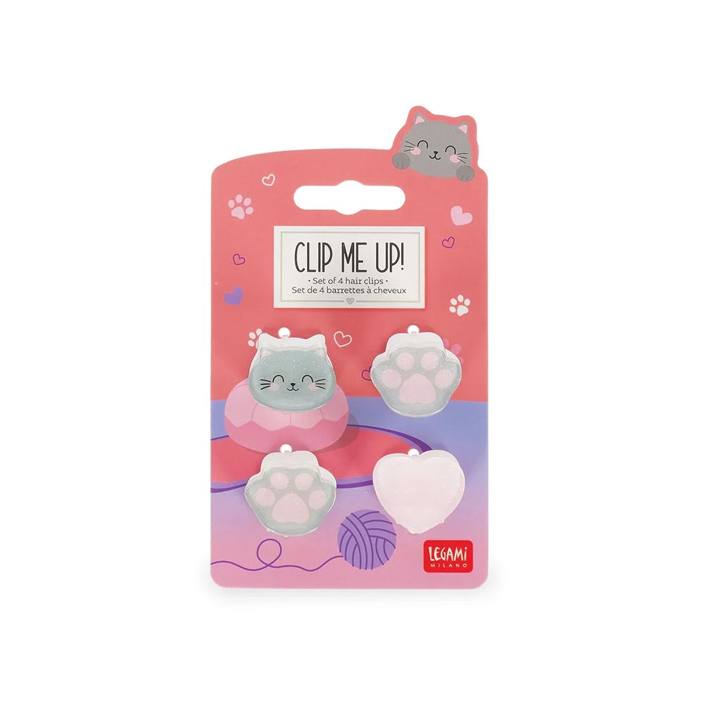 Σετ των 4 Mini Hair Clips Clip Me Up! Kitty HCL0001 Legami - 116774