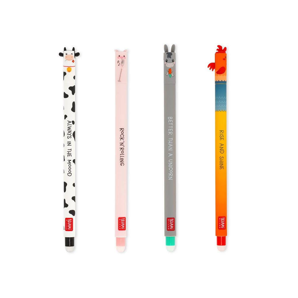 Σετ 4 Στυλό Gel Limited Edition Farm Sweet Farm Erasable EPSET0016 Legami - 1
