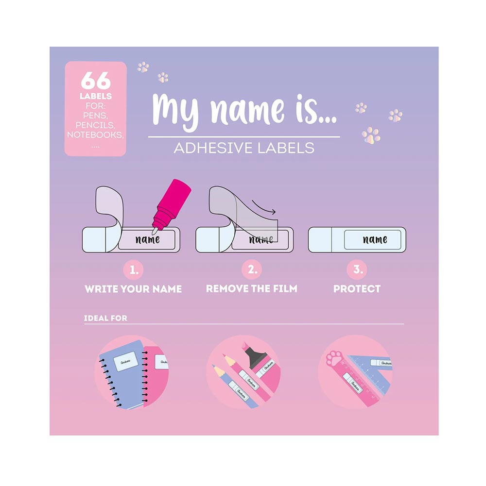 Αυτοκόλλητες Ετικέτες 3 Φύλλα My Name is... Kitty STK0001 Legami - 3