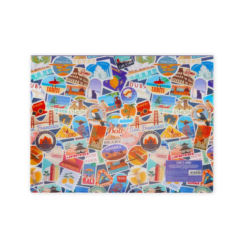 Φάκελος με Κουμπί Α4 Fold & Order - Travel Stickers PFB0003 Legami - 2