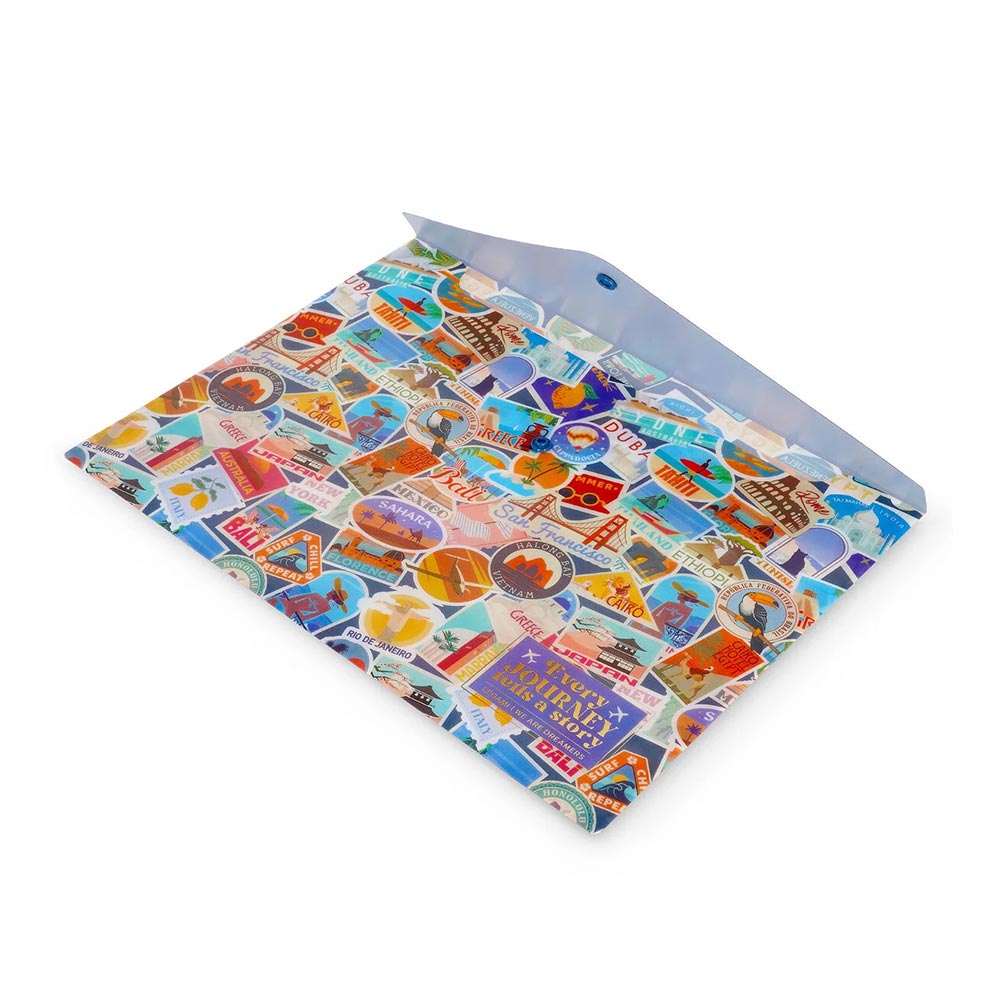 Φάκελος με Κουμπί Α4 Fold & Order - Travel Stickers PFB0003 Legami - 3