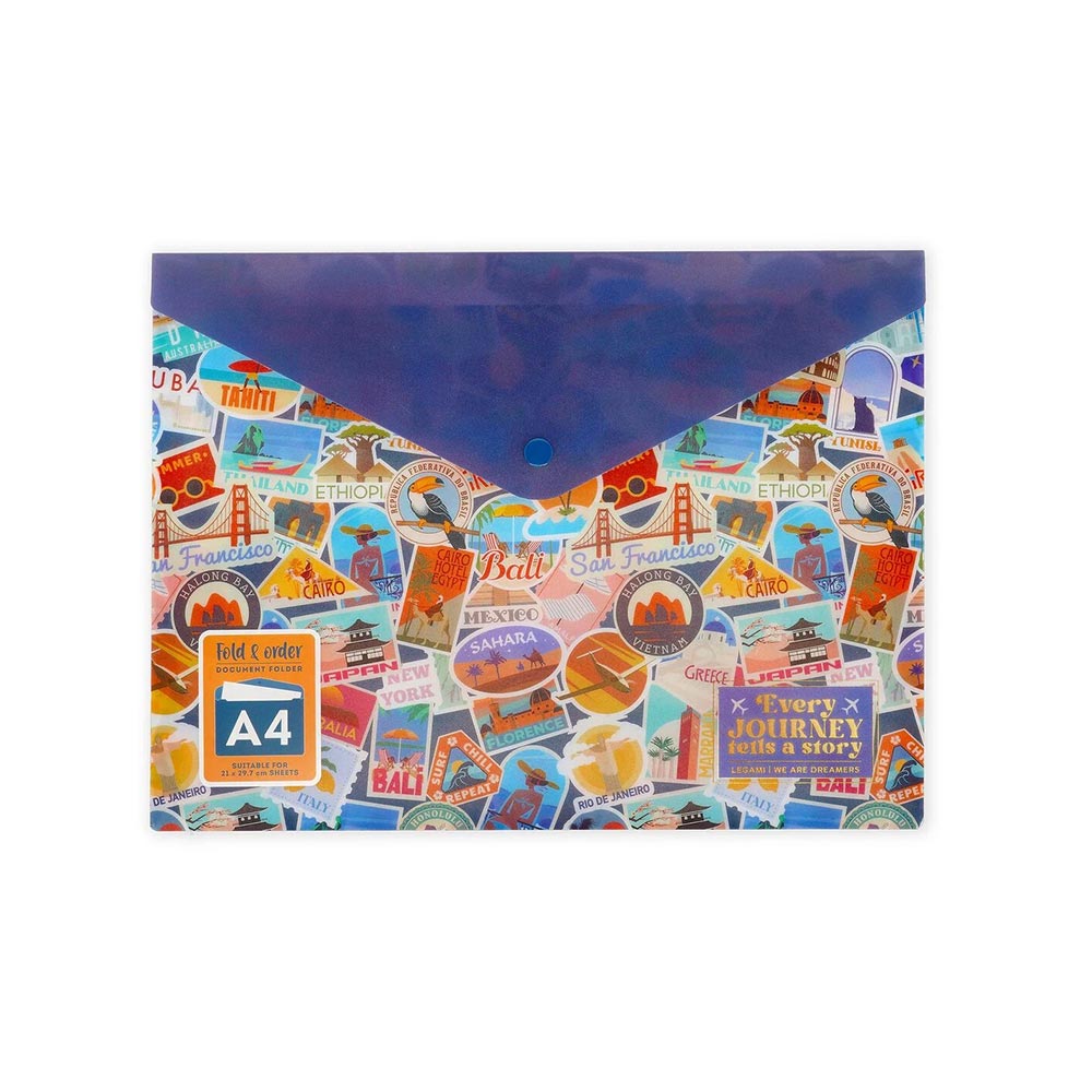 Φάκελος με Κουμπί Α4 Fold & Order - Travel Stickers PFB0003 Legami - 120932