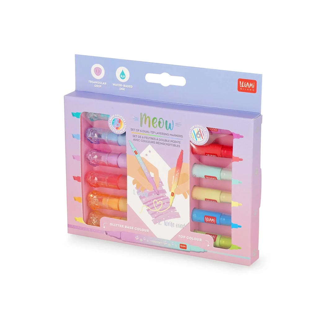 Σετ Μαρκαδόροι Dual Tip Layering Multicolor Meow COH0001 Legami - 120300