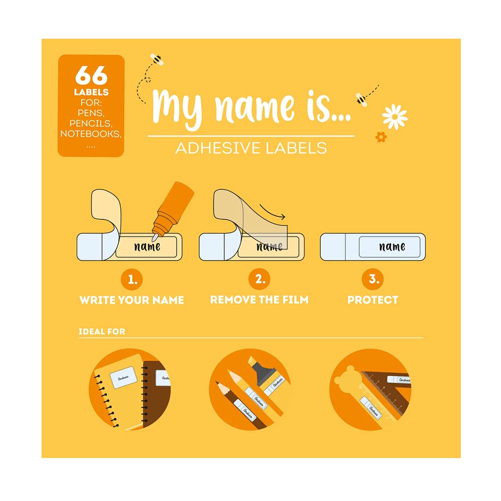 Αυτοκόλλητες Ετικέτες 3 Φύλλα My Name is... Teddy Bear STK0002 Legami - 3