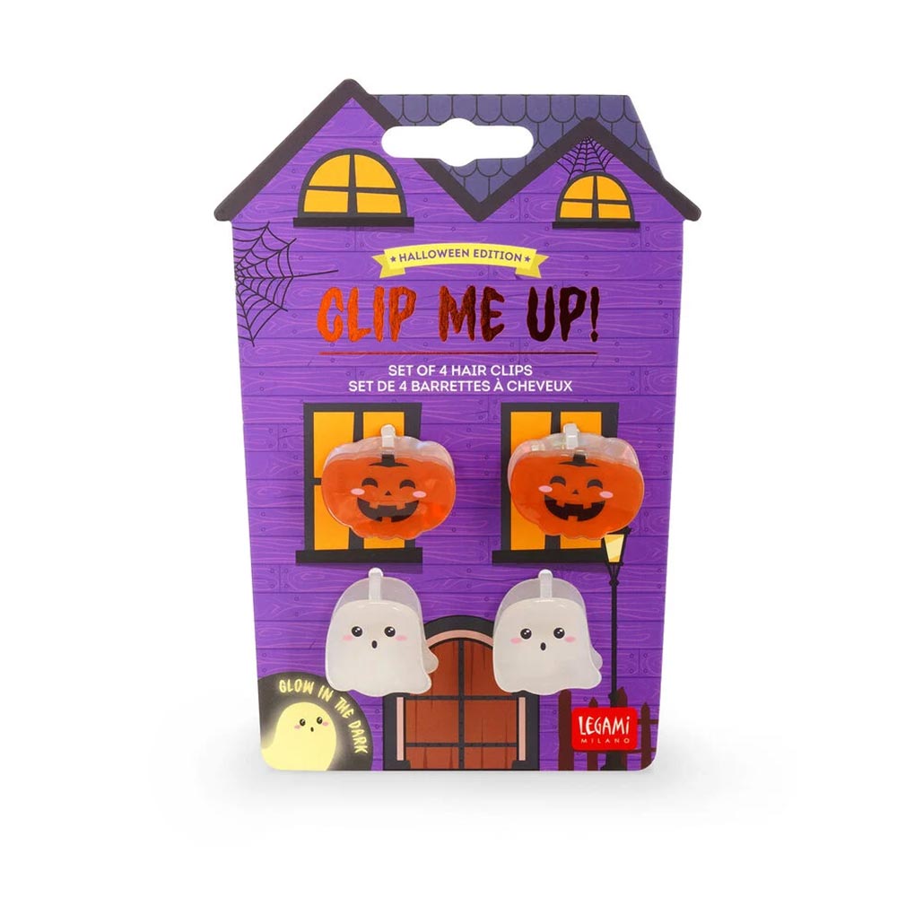 Σετ των 4 Mini Hair Clips Clip Me Up! Halloween Edition - Ghost & Bat HCL0005 Legami - 125328