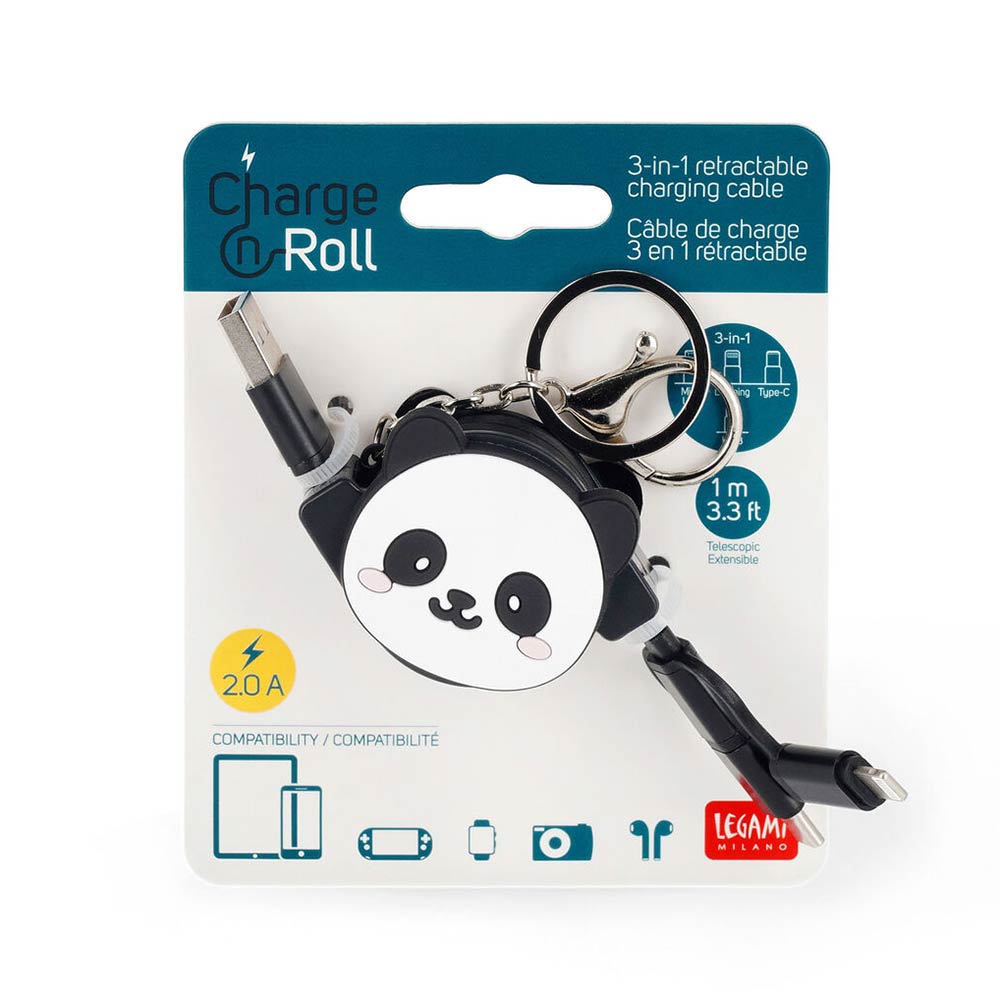 Καλώδιο Φόρτισης 3-in-1 Charge 'N Roll - Panda TRC0001 Legami - 3