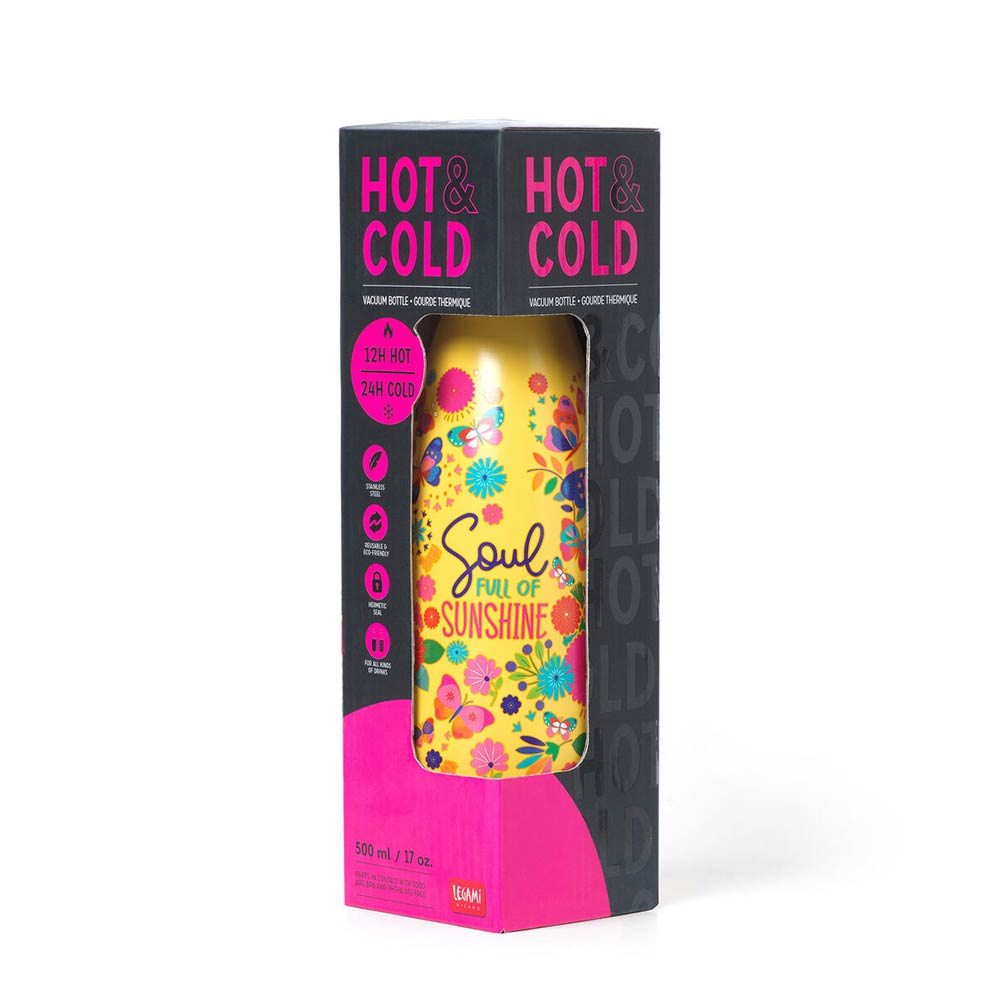 Ανοξείδωτο Μπουκάλι Θερμός Hot & Cold Butterfly 500ml SSB0014 Legami - 2