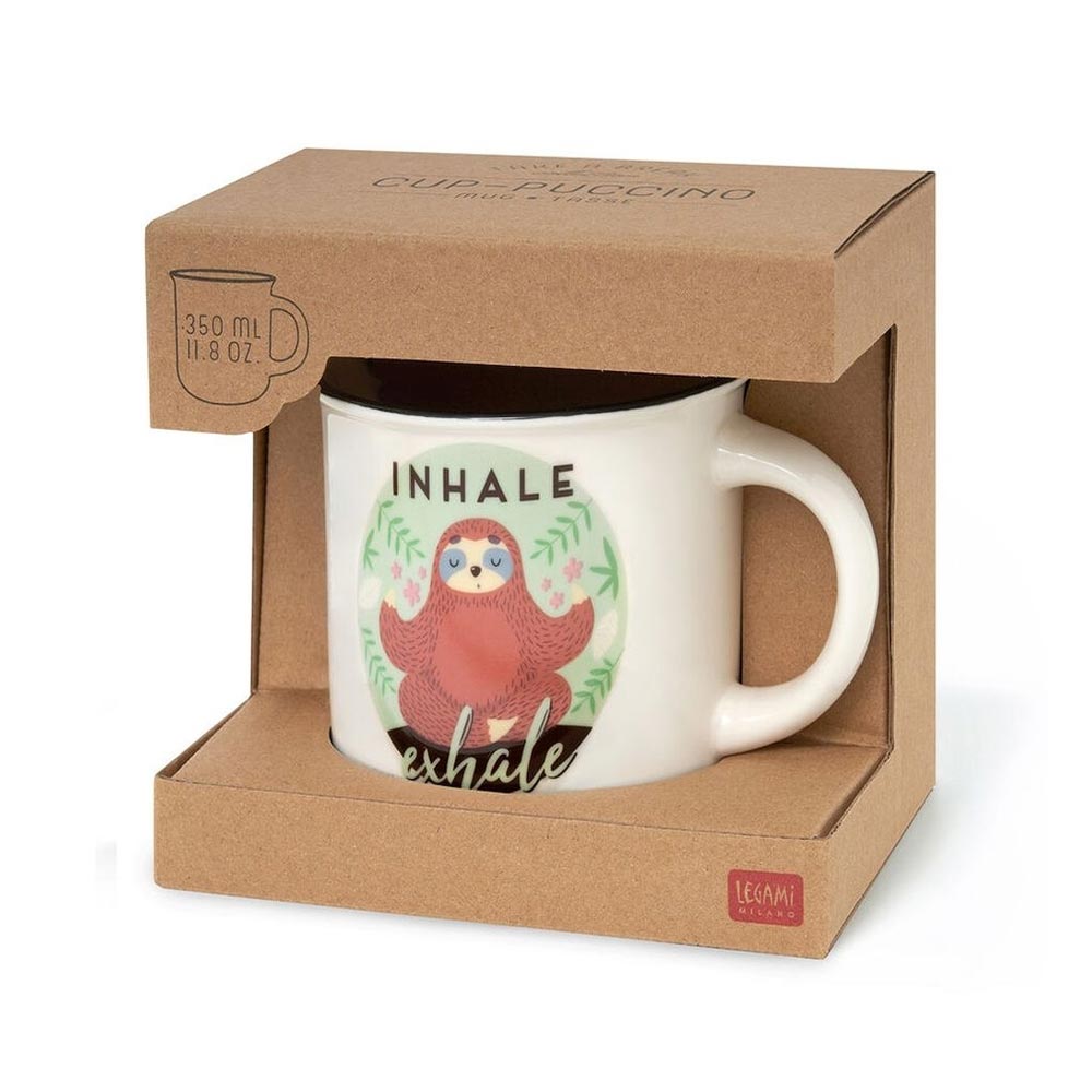 Κούπα από Πορσελάνη Cup-Puccino Inhale - Exhale Λευκή 350ml CUP0055 Legami - 29666