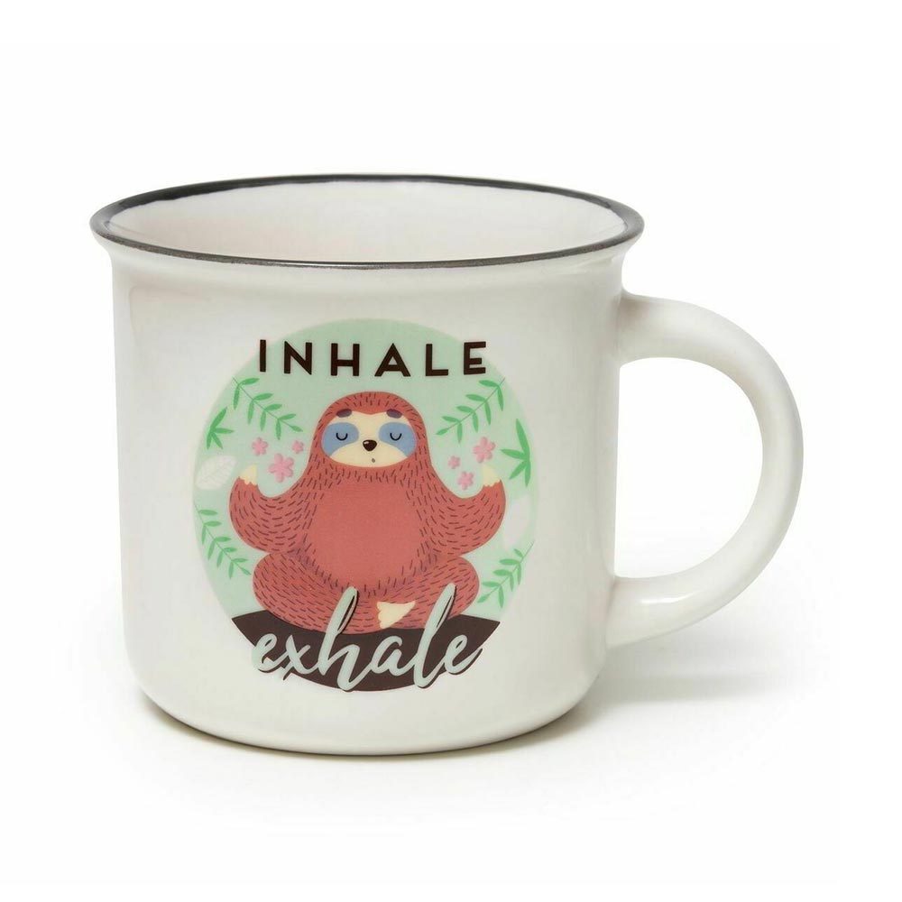 Κούπα από Πορσελάνη Cup-Puccino Inhale - Exhale Λευκή 350ml CUP0055 Legami - 1