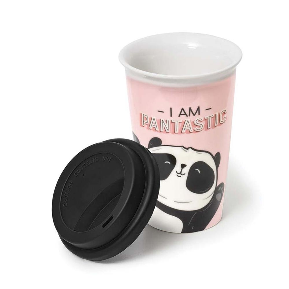 Κούπα Με Καπάκι από Πορσελάνη Panda 300ml AME0016 Legami - 1