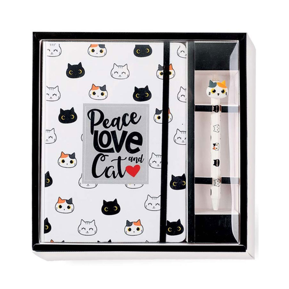 Σετ Σημειωματάριο Με Λάστιχο Και Στυλό Cats Total Gift XL1893 i-Total - 64643