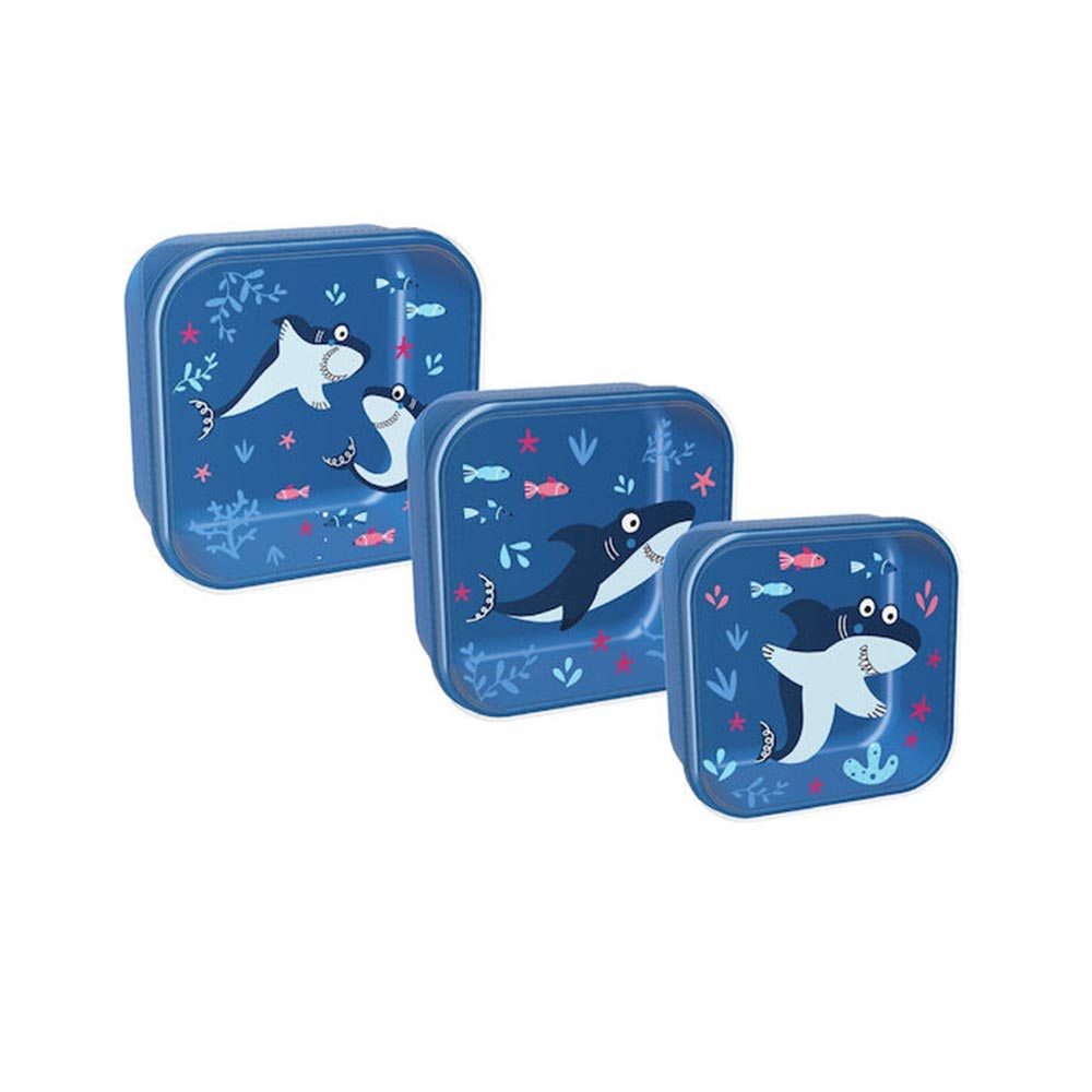Σετ 3 Δοχεία Φαγητού ID2215 Shark i Drink