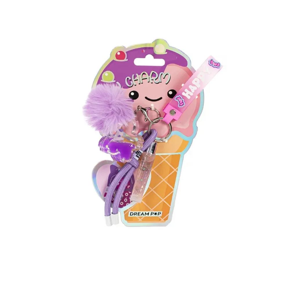 Σετ Μπρελόκ με Lip Gloss και Γούνινο Πομ Πομ Dream Pop Purple Unicorn 81418-33689 Tri-Coastal Design - 118759