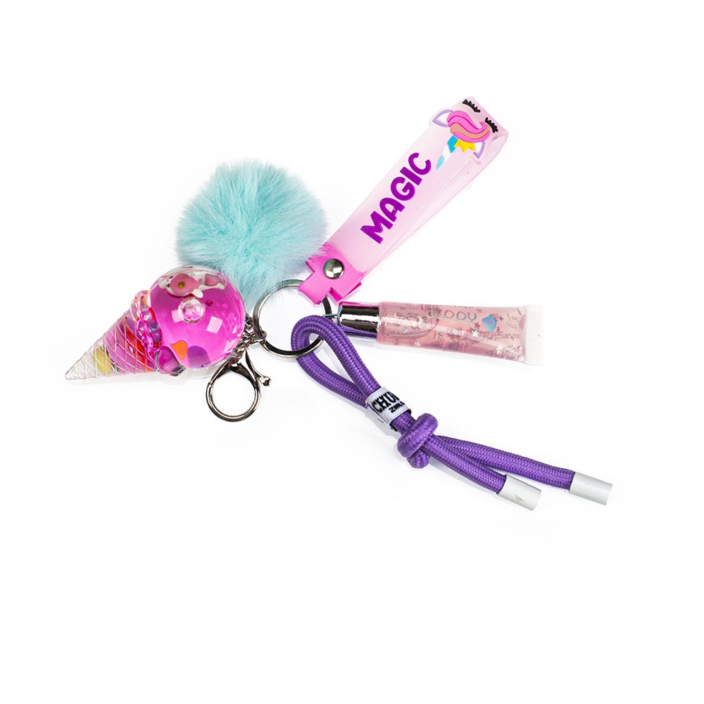 Σετ Μπρελόκ με Lip Gloss και Γούνινο Πομ Πομ Dream Pop Ice Cream 81418-33691 Tri-Coastal Design - 118755