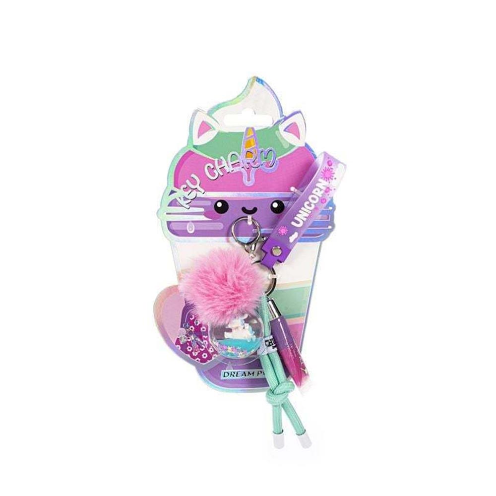 Σετ Μπρελόκ με Lip Gloss και Γούνινο Πομ Πομ Dream Pop Blue Unicorn 81418-33692 Tri-Coastal Design - 118757