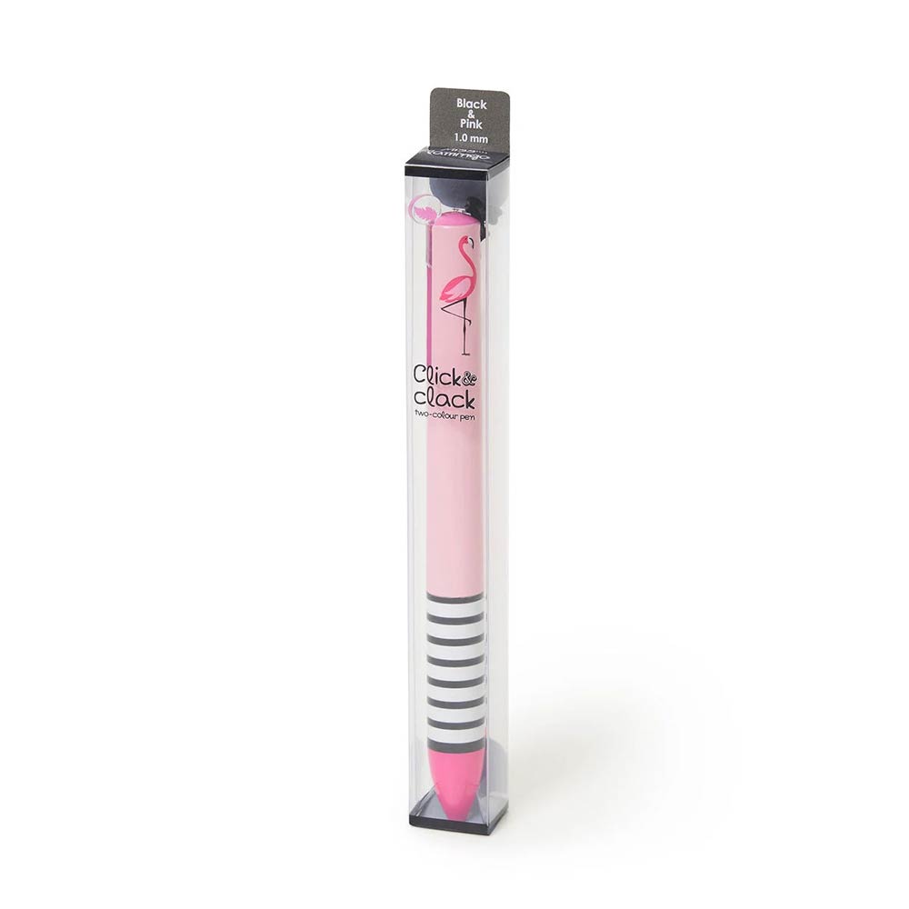 Στυλό Ballpoint με Ροζ & Μαύρο Mελάνι Flamingo  CLICK0016 Legami - 1