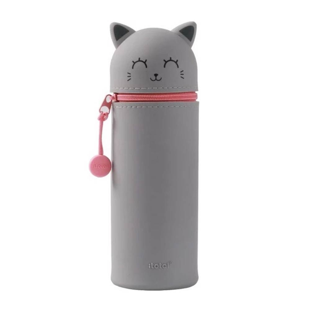 Κασετίνα - Μολυβοθήκη Σιλικόνης Cute Animals - Grey Cat XL2484 i-Total  - 81572