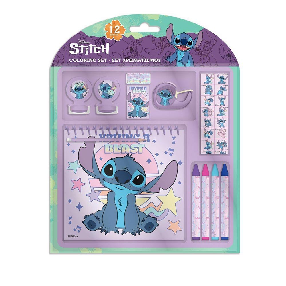 Σετ Χρωματισμού 12 Τεμαχίων Disney Stitch 17,5x18.5x2εκ. 564927 Diakakis - 106881
