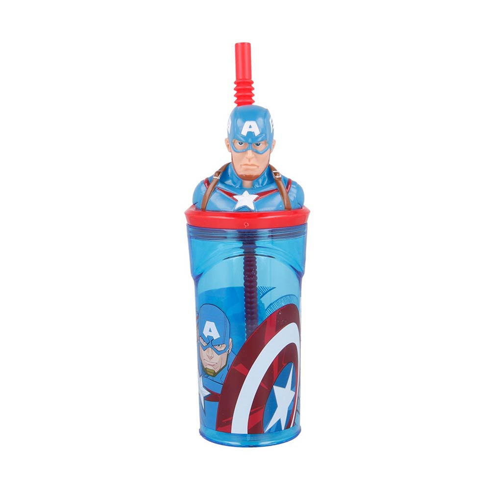 Ποτήρι Πλαστικό Με Καλαμάκι 3D Avengers Comic Heroes Captain America 360ml 530-57766 Stor - 55356