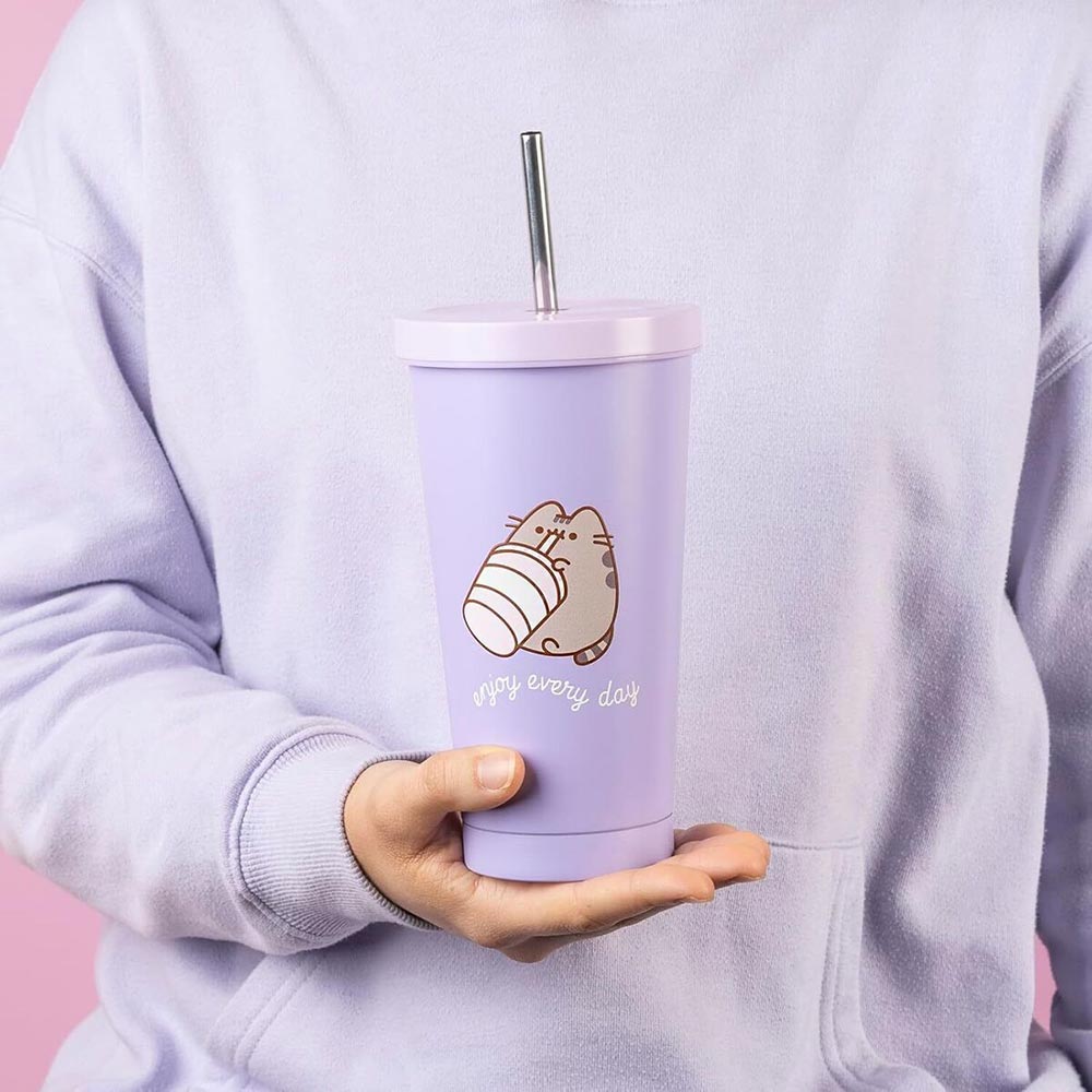 Ποτήρι Θερμός με Μεταλλικό Καλαμάκι Pusheen Moments Collection 500ml VM03 Logigraf - 2