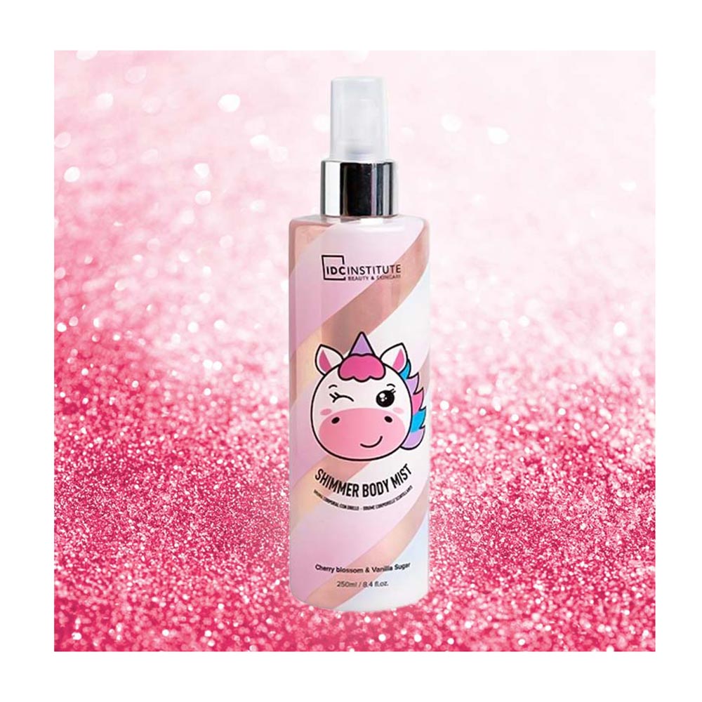 Body Mist Shimmer Cute Animals Unicorn Cherry Blossom & Vanilla Sugar BM-42143 IDC Institute - 1