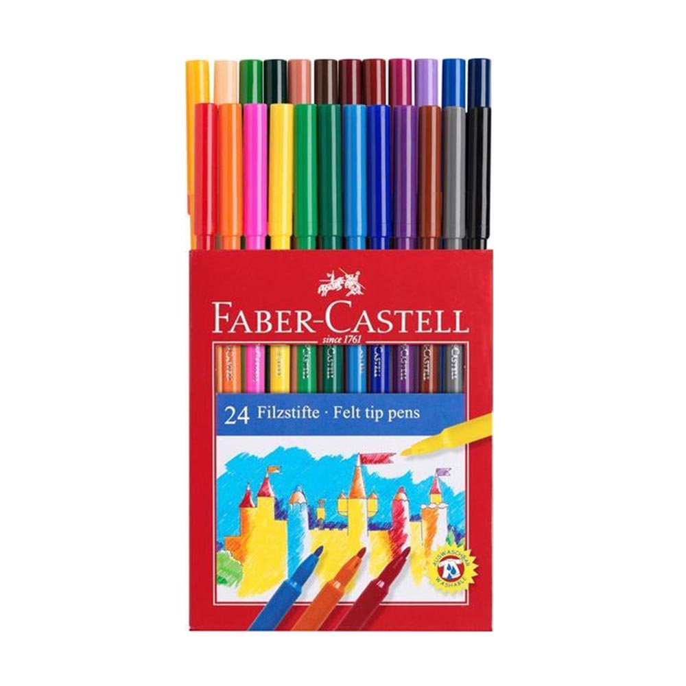 Μαρκαδόροι Ζωγραφικής Λεπτοί 24τμχ 554202 Faber-Castell - 1