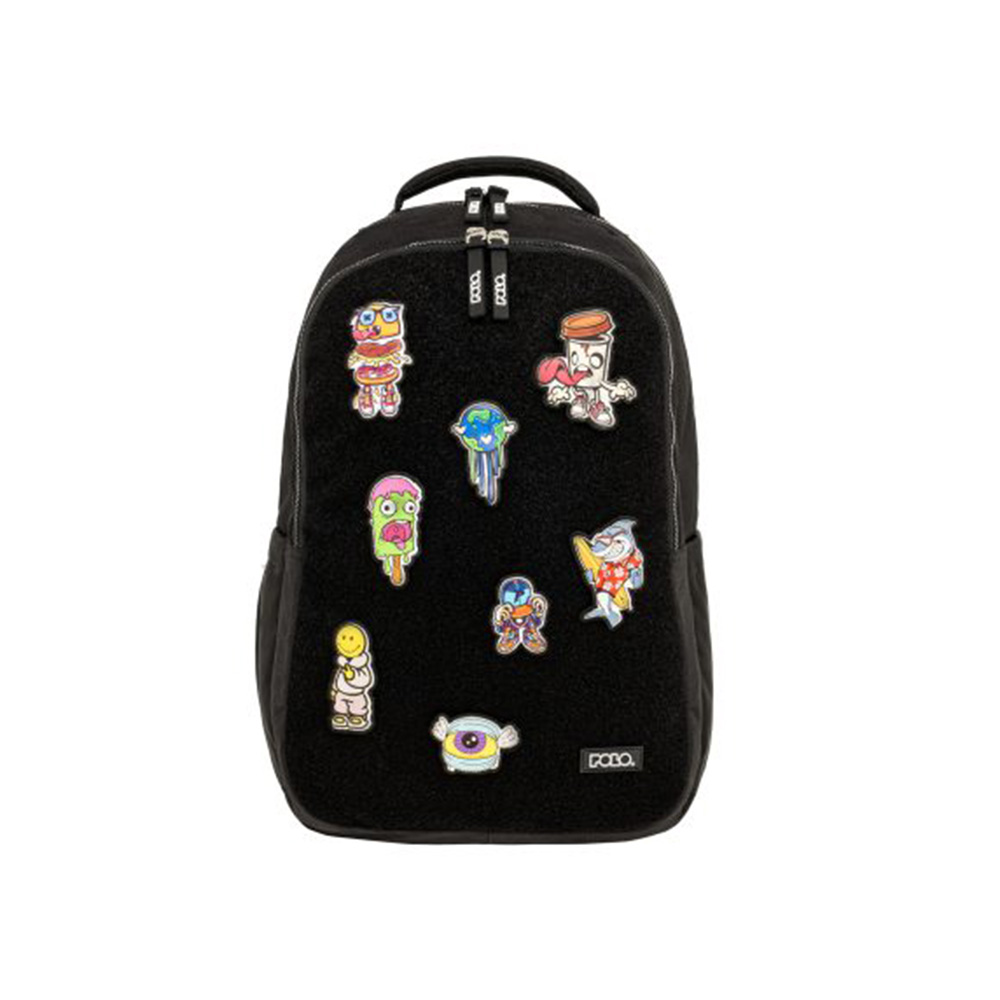 Τσάντα Πλάτης Patches Μαύρο 9-01-079-2000 Polo με ΕΓΓΥΗΣΗ - 4