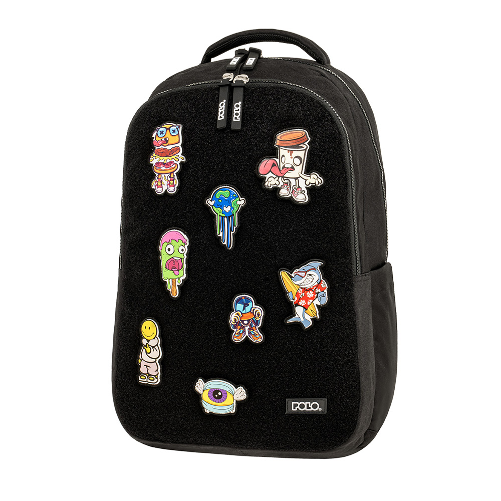 Τσάντα Πλάτης Patches Μαύρο 9-01-079-2000 Polo με ΕΓΓΥΗΣΗ - 115417