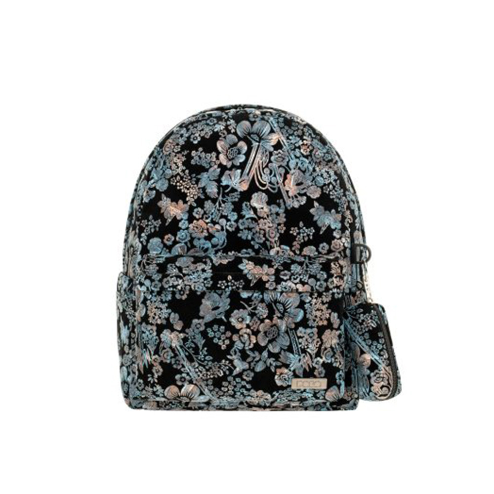 Τσάντα Πλάτης Fennec Flowers Μαύρο 9-02-076-5200 Polo με ΕΓΓΥΗΣΗ - 4