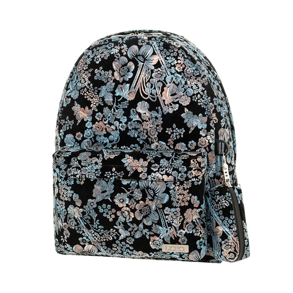 Τσάντα Πλάτης Fennec Flowers Μαύρο 9-02-076-5200 Polo με ΕΓΓΥΗΣΗ - 116035