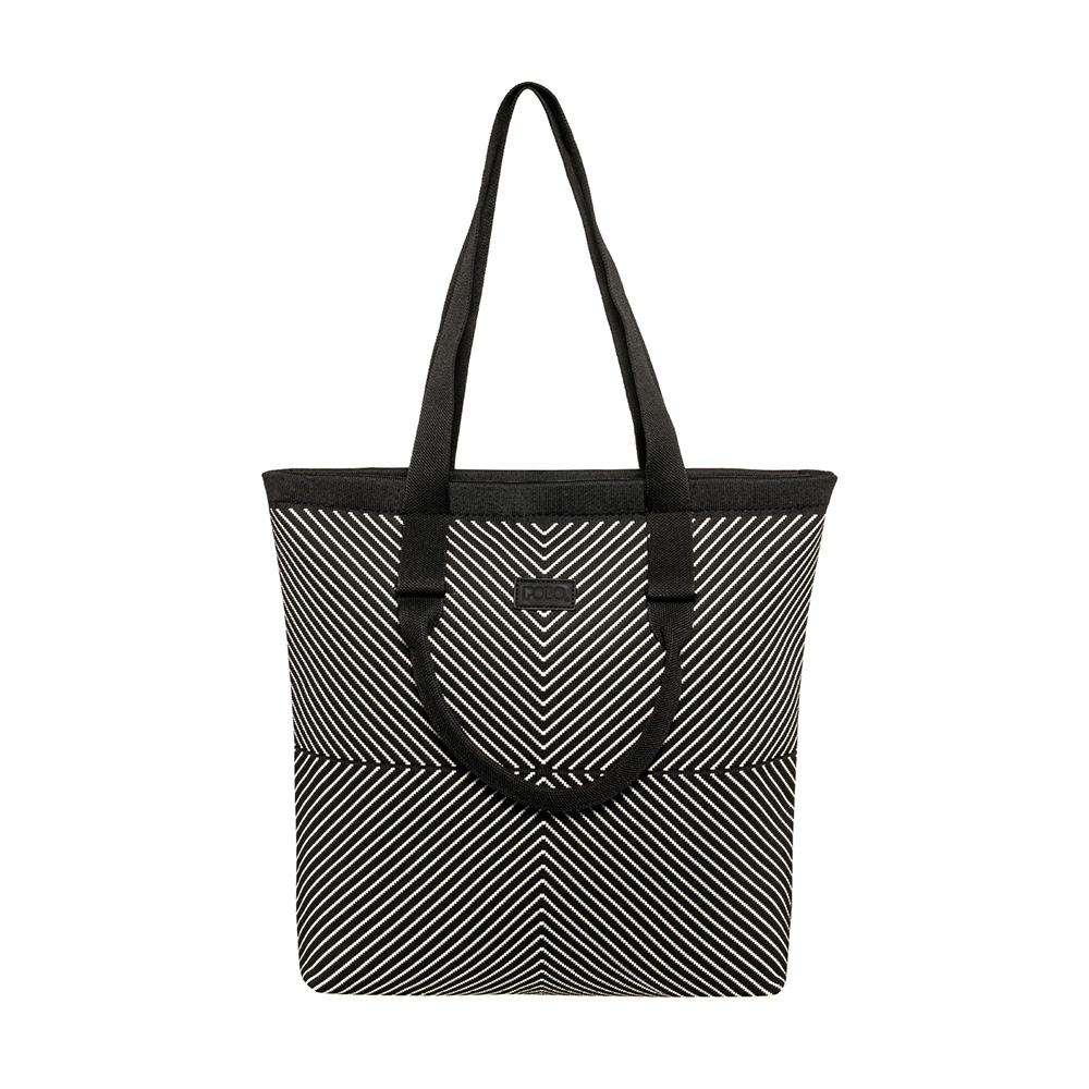 Τσάντα Ώμου Seya Μαύρο/Λευκό 9-07-095-8485 Polo - 114691