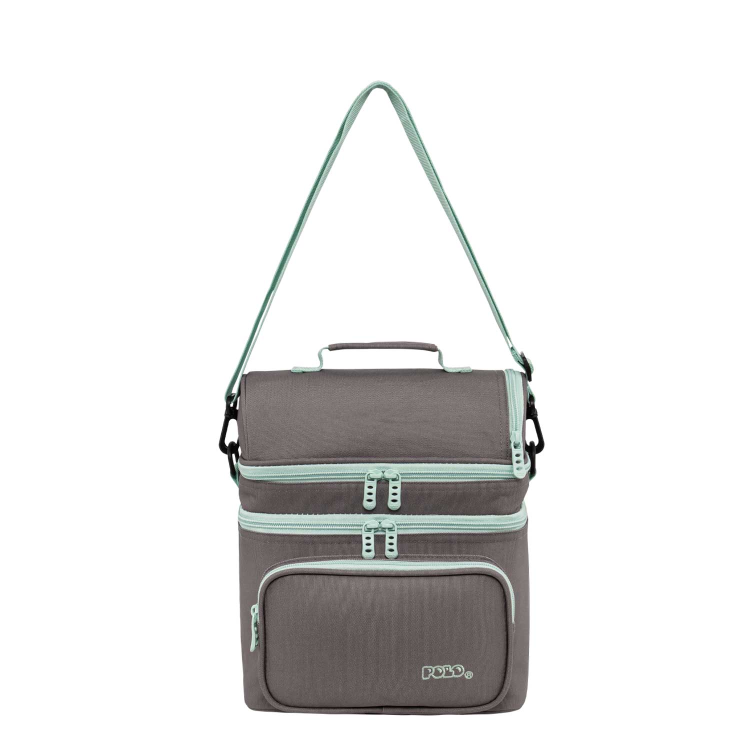 Τσαντάκι Φαγητού Χειρός/Ώμου/Πλάτης Double Cooler Ισοθερμικό Σταχτί/Τιρκουάζ 9-07-096-2759 Polo - 2