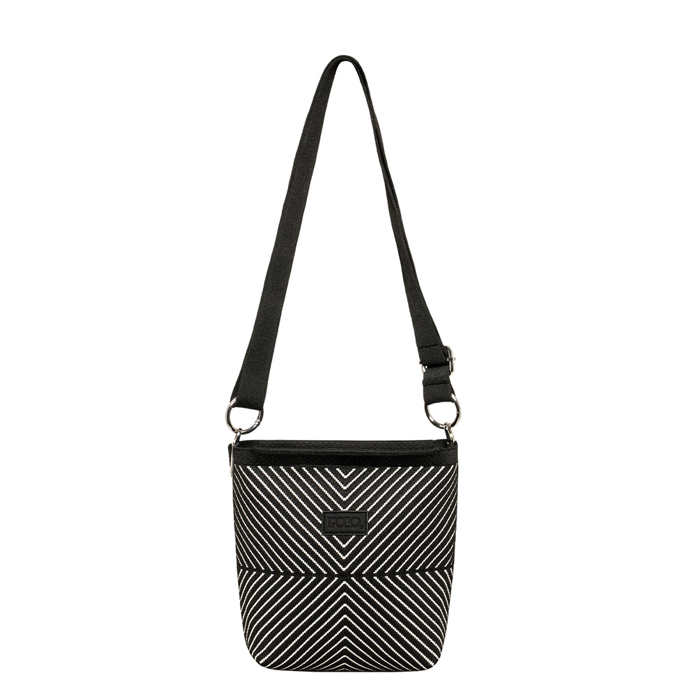 Τσάντα Ώμου Seya Μαύρο/Λευκό  9-07-097-8485  Polo - 114697