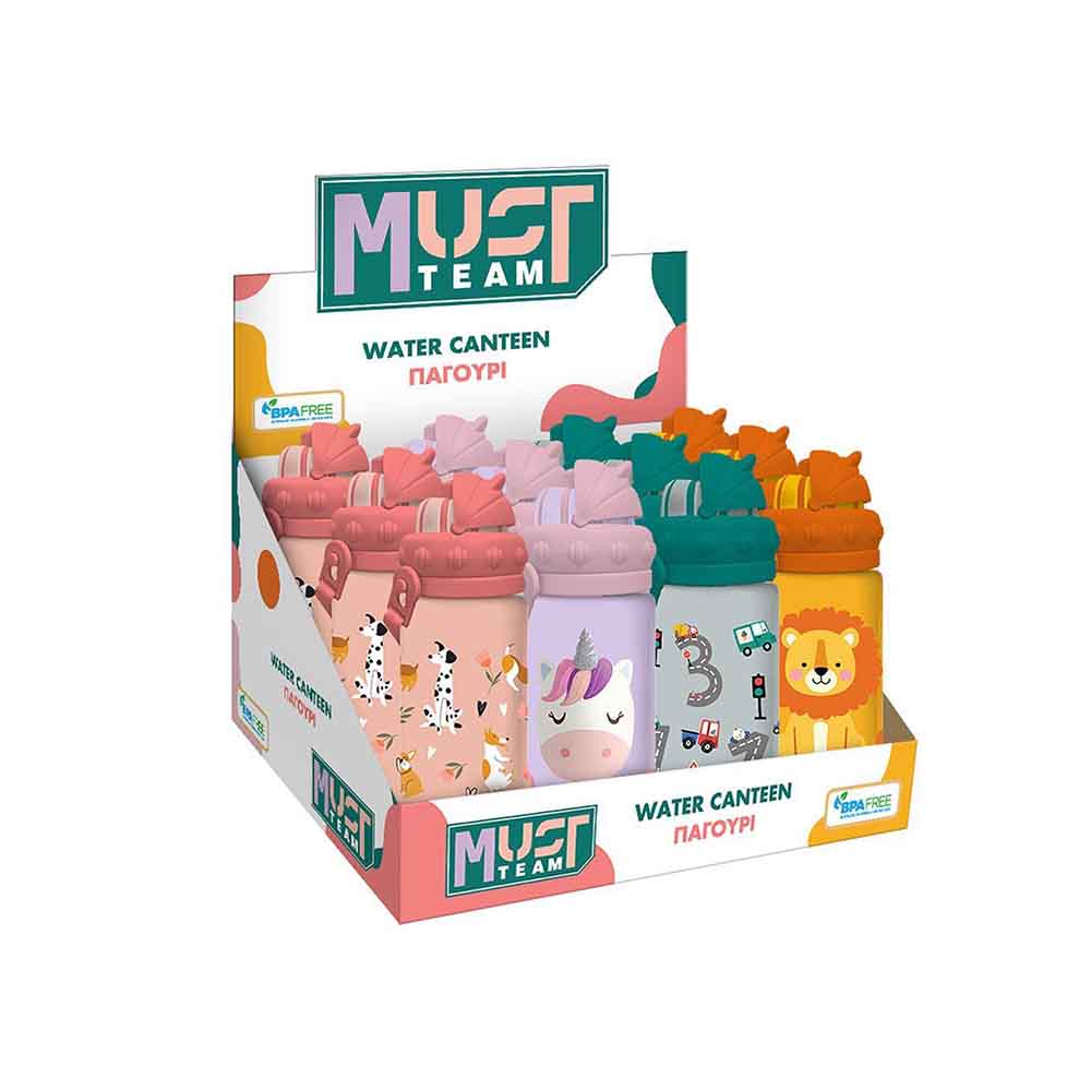 Παγούρι Πλαστικό με Καλαμάκι 430ml 4 Σχέδια 587458 Must - 115095