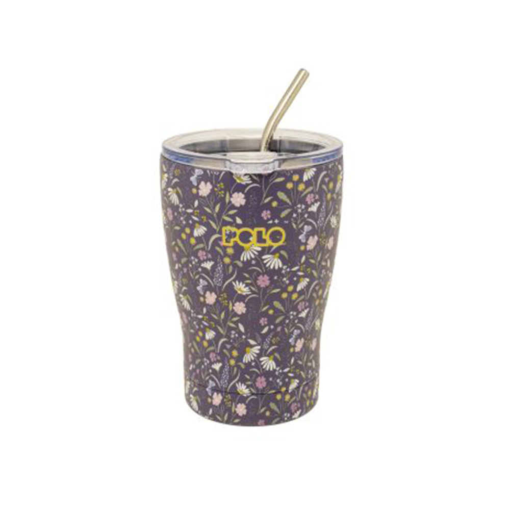 Ποτήρι Θερμός Ανοξείδωτο Coffee Mug Μωβ Floral 350ml 9-49-024-8482 Polo - 116133