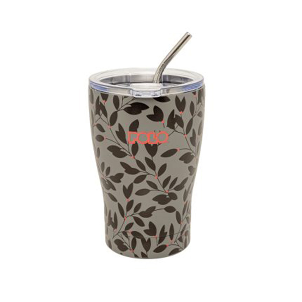 Ποτήρι Θερμός Ανοξείδωτο Coffee Mug Γκρί Leaves 350ml 9-49-024-8483 Polo - 116137