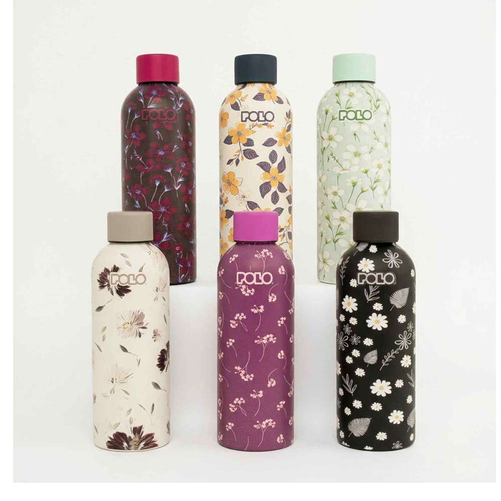 Ανοξείδωτο Μπουκάλι Θερμός Stainless Steel Blossom Μώβ Floral 500ml 9-49-032-8478  Polo - 1