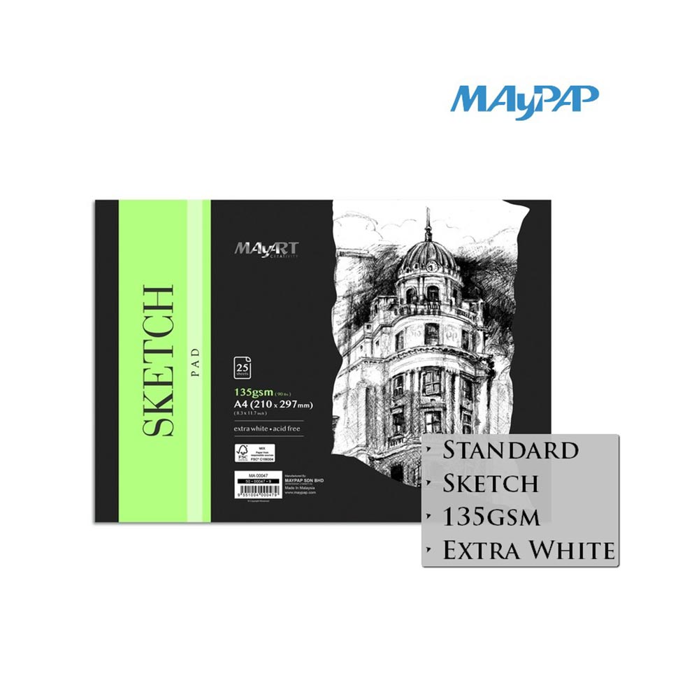 Sketch Pad A4 135Gsm 25 Pages MA00047 Mayart - 120802