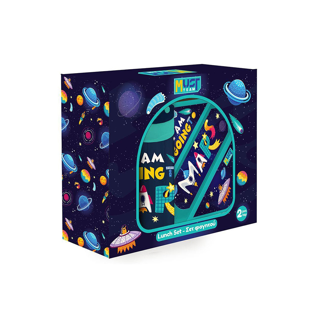 Σετ Φαγητοδοχείο Με Κουτάλι & Πιρούνι 850ml & Παγούρι 400ml Mars 587521 Must - 115825