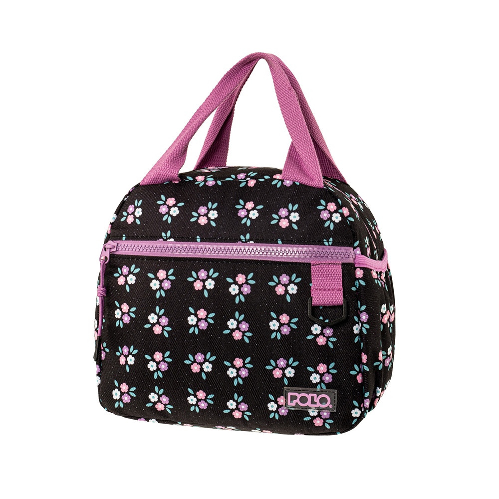 Τσαντάκι Φαγητού Χειρός Ισοθερμικό Coolmi Flowers Black 9-71-002-4400 Polo - 115123