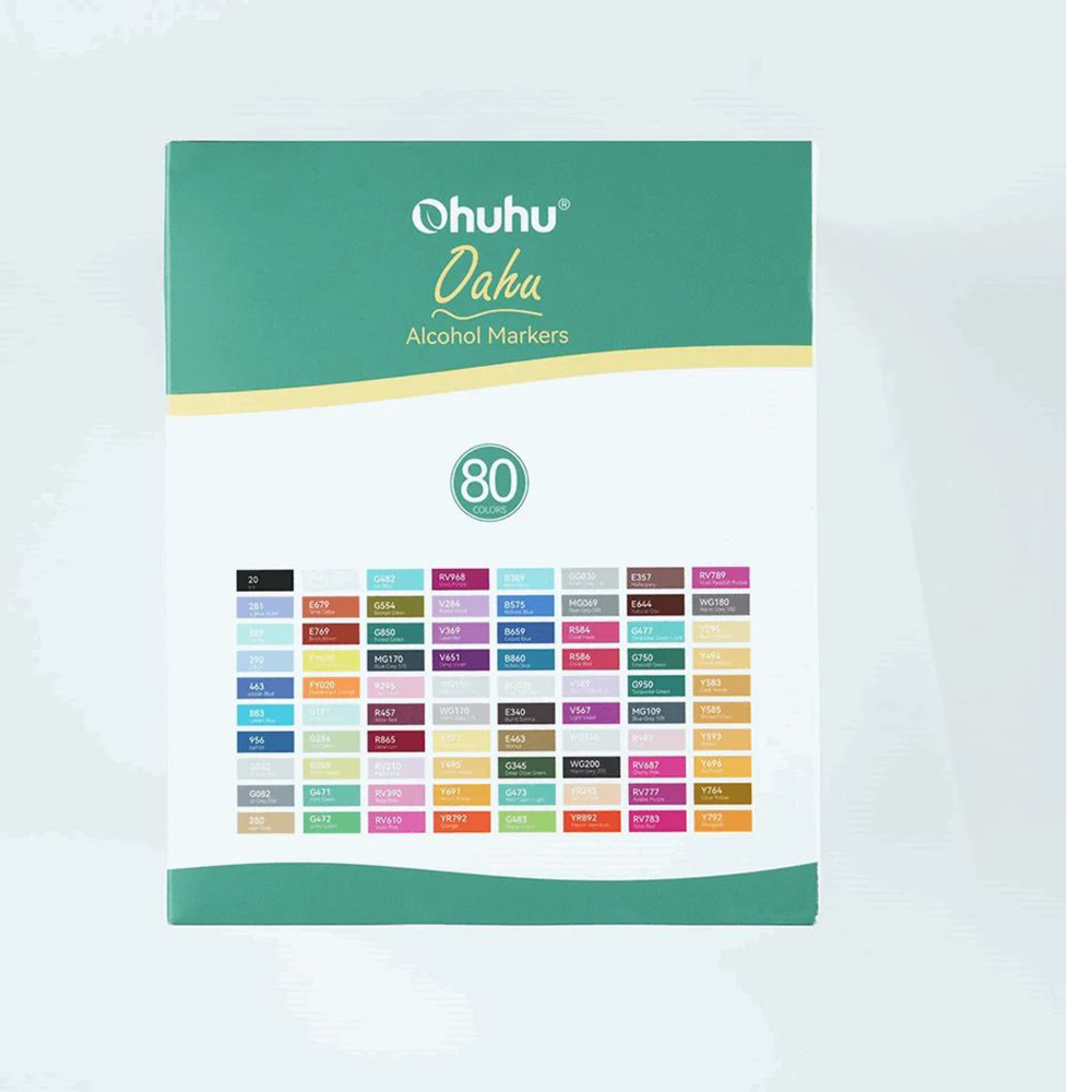 Μαρκαδόροι Αλκοόλης 80 τεμαχίων Διπλής Μύτης Oahu Fine & Chisel OHU-Y30-80405-05 Ohuhu - 1