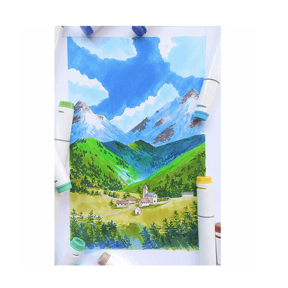 Μαρκαδόροι Αλκοόλης 80 τεμαχίων Διπλής Μύτης Oahu Fine & Chisel OHU-Y30-80405-05 Ohuhu - 2