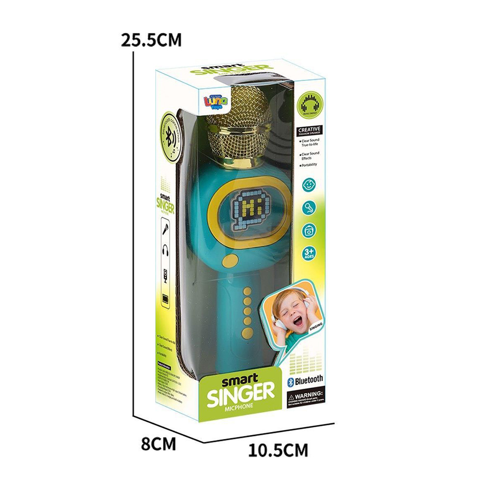Μικρόφωνο Πράσινο Με Μουσική, Blue Tooth & Usb 10,5x8x25,5εκ 623300 Luna - 107537