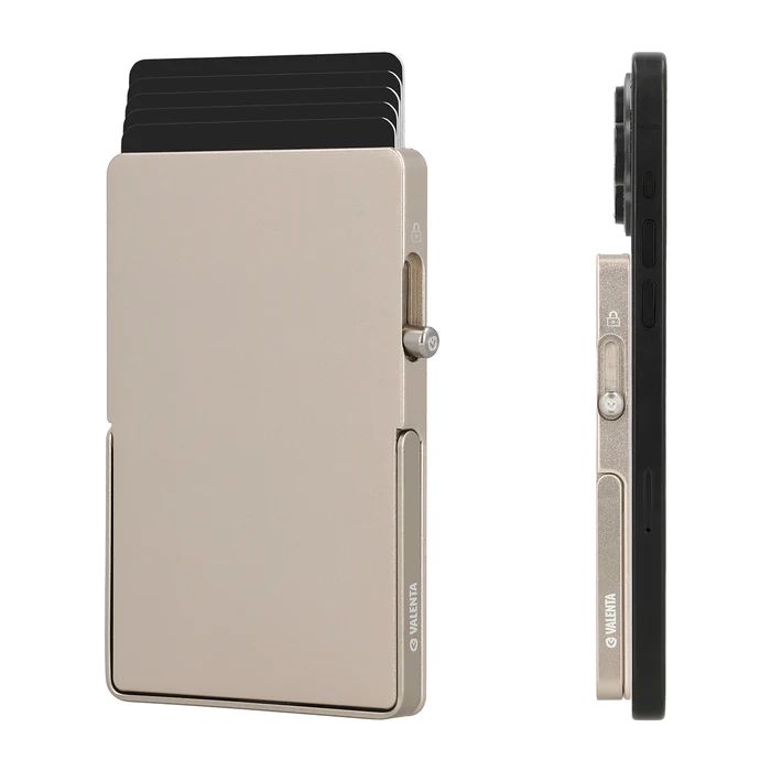 Θήκη Καρτών Αλουμινίου MagSafe Stand Titanium Natural 589321 Valenta - 110277