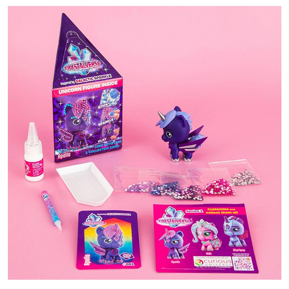 Σετ Διακόσμησης Μονόκερου με Κρύσταλλα 3 Φιγούρες KiKi, Starlana and Apollo CV-007D Crystalverse - 1