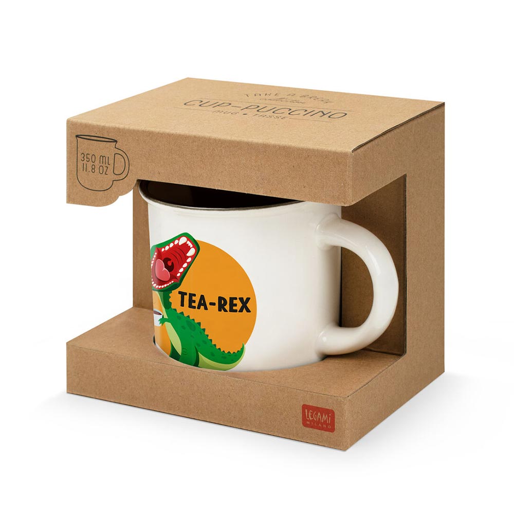 Κούπα από Πορσελάνη Cup-Puccino Tea Rex Λευκή 350ml CUP0021 Legami - 0
