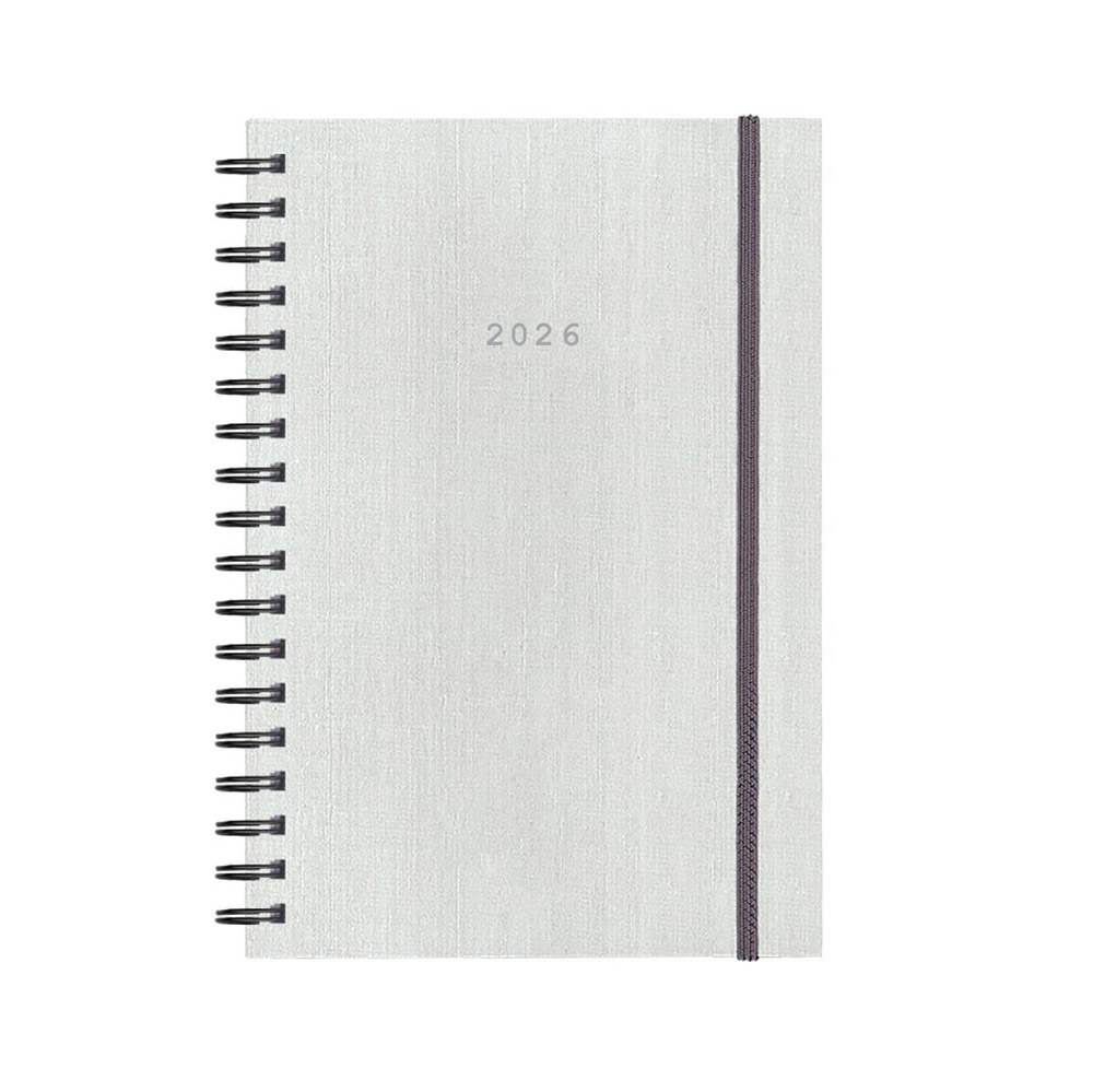 Ημερολόγιο Ημερήσιο Fabric 12Χ17 Με Λάστιχο Και Σπυράλ Λευκό 2026 02048-00-26 Next - 108868
