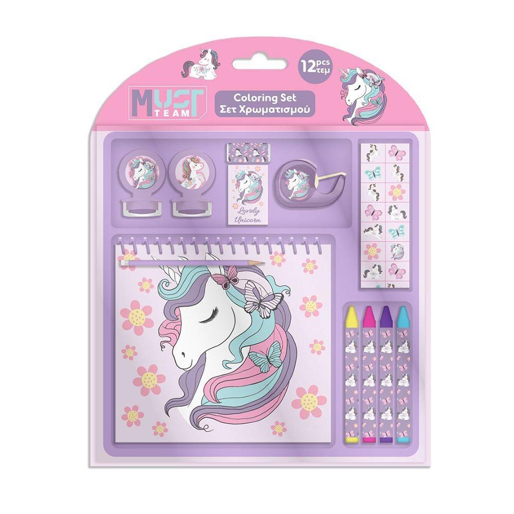 Σετ Χρωματισμού 12 Τεμαχίων Lovely Unicorn 17,5x18.5x2εκ. 586514 Diakakis - 106884
