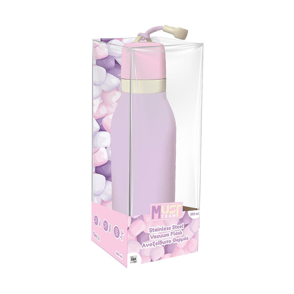 Παγούρι Ανοξείδωτο 500ml Παστέλ Μώβ 587498 Must - 3