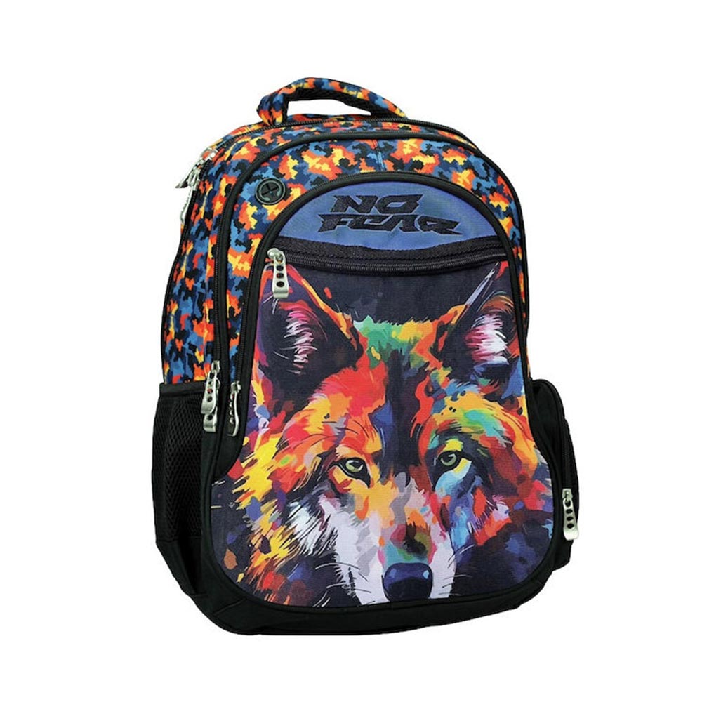 Τσάντα Πλάτης Δημοτικού Οβάλ Colored Wolf 348-47031 No Fear - 104344